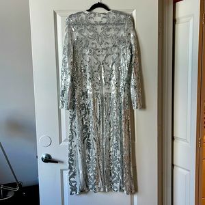 Long Sheer Sequin Cover Up